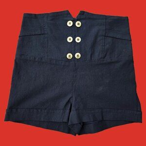 Y2K Black Micro Dress Shorts Size M Ultra High Waisted Office Siren Corpcore Emo